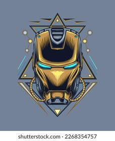 Vector robotic illustration for elegant design artwork