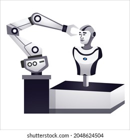 robots vectores al estilo de las caricaturas. Robots vectoriales aislados en un fondo blanco