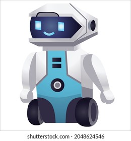 vector robots in cartoon style. Isolated vector robots in a white background