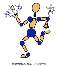 Vector Robots  mannequins, dolls, artificial intelligence hinged