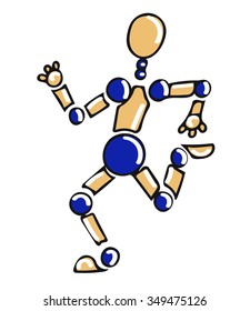 Vector Robots mannequins, dolls toy, artificial intelligence hinged