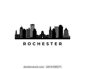Vector Rochester skyline. Travel Rochester famous landmarks. Business and tourism concept for presentation, banner, web site.