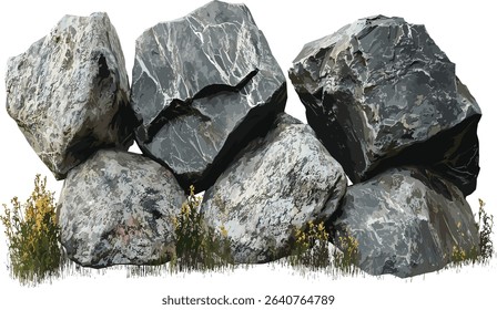 Vector rock boulder backgrounds, nature stone, real, cutout, terrain, rough surface, environmental, cliff, rocky, outdoor, high quality, landscape, mountain view