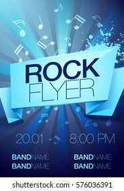 vector rock festival flyer design template for party