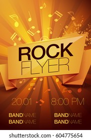 vector rock festival flyer design template for party