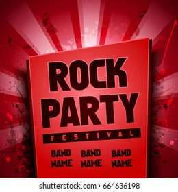 vector rock festival flyer design template for party