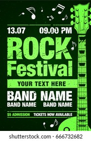 Vector Rock Festival Flyer Design Template For Party