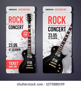 Vektor Rock Festival Ticket Design Vorlage mit Gitarre