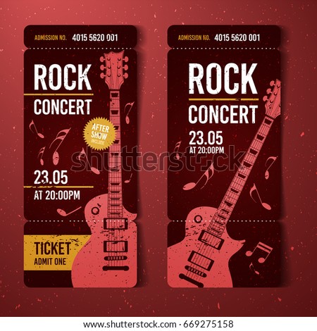 Vector Rock Festival Ticket Design Template Stock Vector Royalty