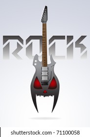 Vector rock guitar background. Clip-art