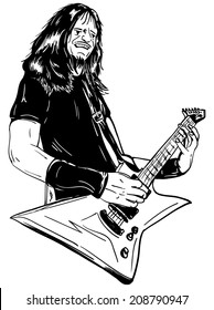 vector- Rock guitar player - isoalted on background