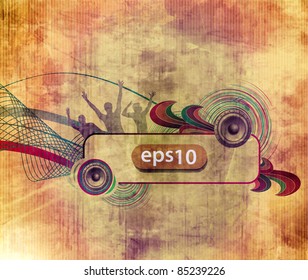 Vector Rock Music Banner Design Element.