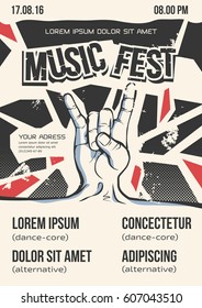 vector rock music fest poster