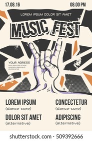 Vector rock music festival poster