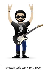 vector rock music guitar player