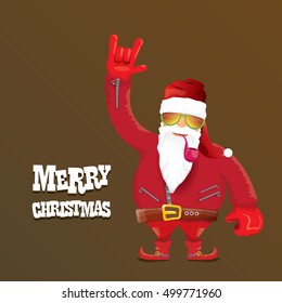 vector rock n roll santa claus with smoking pipe. Christmas hipster poster for party or greeting card. vector bad santa xmas poster background