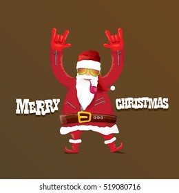 vector rock n roll santa claus with smoking pipe. Christmas hipster poster for party or greeting card. vector bad santa xmas poster background
