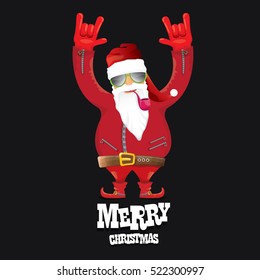 vector rock n roll santa claus with smoking pipe, santa beard and funky santa hat. Christmas hipster poster for party or greeting card. vector bad santa xmas poster background 