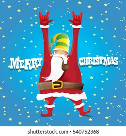 vector rock n roll santa claus with smoking pipe. Christmas hipster poster for party or greeting card. vector bad santa xmas poster background