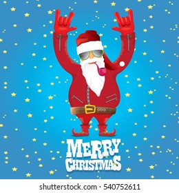 vector rock n roll santa claus with smoking pipe. Christmas hipster poster for party or greeting card. vector bad santa xmas poster background