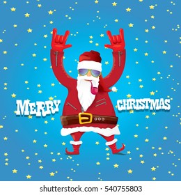 vector rock n roll santa claus with smoking pipe, santa beard and funky santa hat. Christmas hipster poster for party or greeting card. vector bad santa xmas poster background