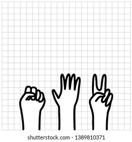 vector Rock Paper Scissor,drawing doodle line background