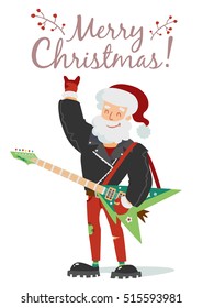 vector rock santa illustration