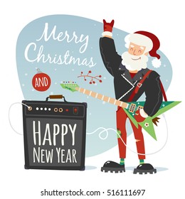 vector rock santa illustration