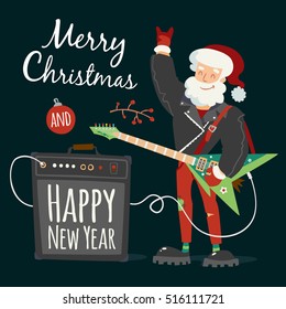 vector rock santa illustration