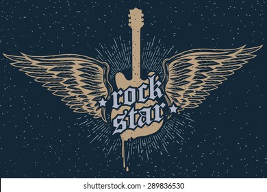Vector rock star emblem