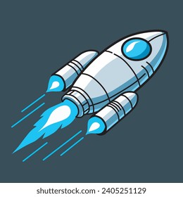Vector of Rocket Airplane Spaceship with nitro  svg