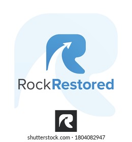 Vector Rocket Arrow, Letter R Logo.