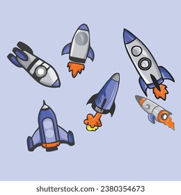 Illustrationssatz für Vektorrockenkartoons