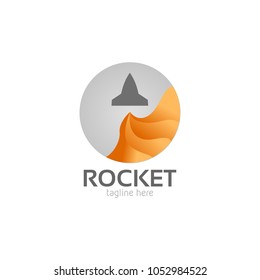 Vector Rocket Design Logo, elements, icons, symbols, abstract, set, shapes, innovative and creative inspiration for business company, template collection, and marketing promotions with flat style