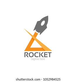 Vector Rocket Design Logo, elements, icons, symbols, abstract, set, shapes, innovative and creative inspiration for business company, template collection, and marketing promotions with flat style