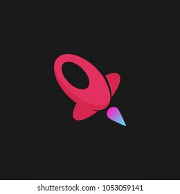 Vector Rocket Design Logo, elements, icons, symbols, abstract, set, shapes, innovative and creative inspiration for business company, template collection, and marketing promotions with Flat Style