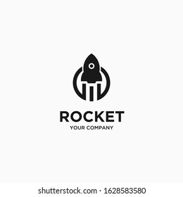 Vector Rocket Design Logo, elements, icons, symbols, abstract, set, shapes, innovative and creative inspiration for business company, template collection, and marketing promotions with Flat Style