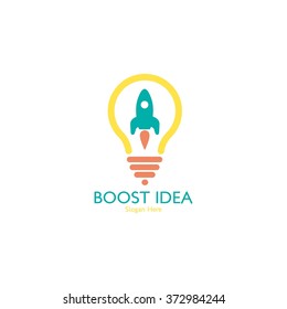 Vector Rocket Design Logo, elements, icons, symbols, abstract, set, shapes, innovative and creative inspiration for business company, template collection, and marketing promotions with Flat Style.