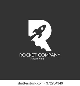 Vector Rocket Design Logo, elements, icons, symbols, abstract, set, shapes, innovative and creative inspiration for business company, template collection, and marketing promotions with Flat Style