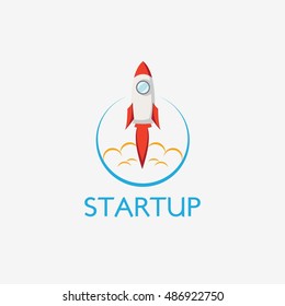 Vector Rocket Design Logo, elements, icons, symbols, abstract, set, shape with Flat Style Design. Vector Illustration