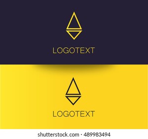 Vector Rocket Design Logo, icons, symbols. Triangle, diamond isolated on white background
