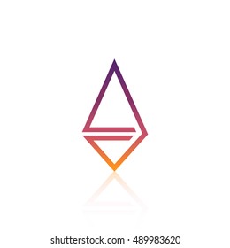 Vector Rocket Design Logo, icons, symbols. Triangle, diamond isolated on white background