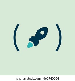 Vector rocket flat icon