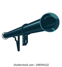 Vector rocket gun. Isolated on white vector military sign. Without gradients and transparency. 