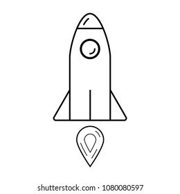 vector rocket icon illustration on white background
