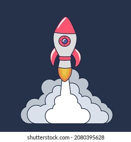 Imagen de cohete vectorial, nave espacial, ilustración vectorial aislada.
