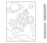 Vector rocket into coloring space adventures