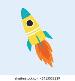 Vector rocket isolated graphic illustration