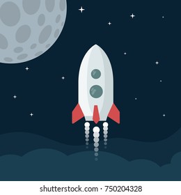 Vector Rocket launch illustration