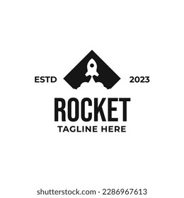 Vector rocket launch logo design concept illustration idea